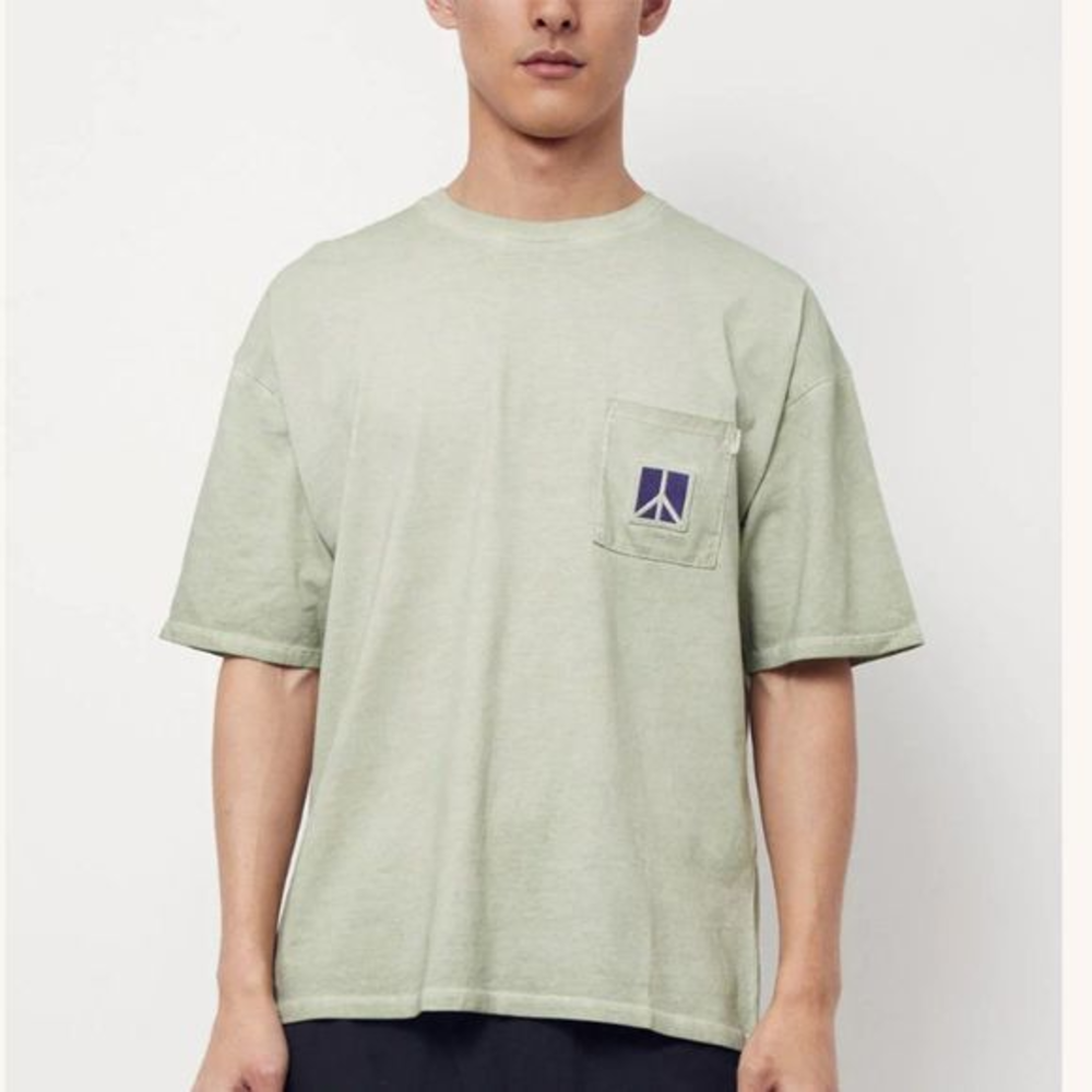 NWOT SATURDAYS NYC Peace Men's Pocket‎  Blue Green T-Shirt (M)